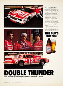 1986 Ad Budweiser Beer NASCAR Racing Team Darrell Waltrip Junior Johnson YSP3