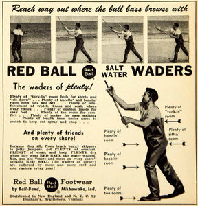 1964 Ad Red Ball Salt Water Waders Footwear Fishing Gear Ball-Band YSS1