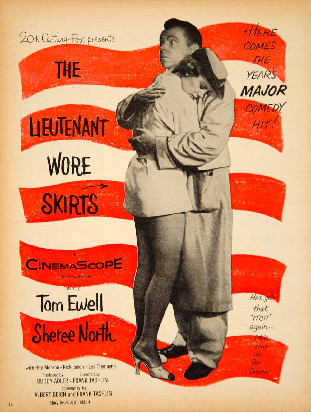 1956 Ad Movie Lieutenant Wore Skirts Tom Ewell Sheree North Frank Tashlin YSS2