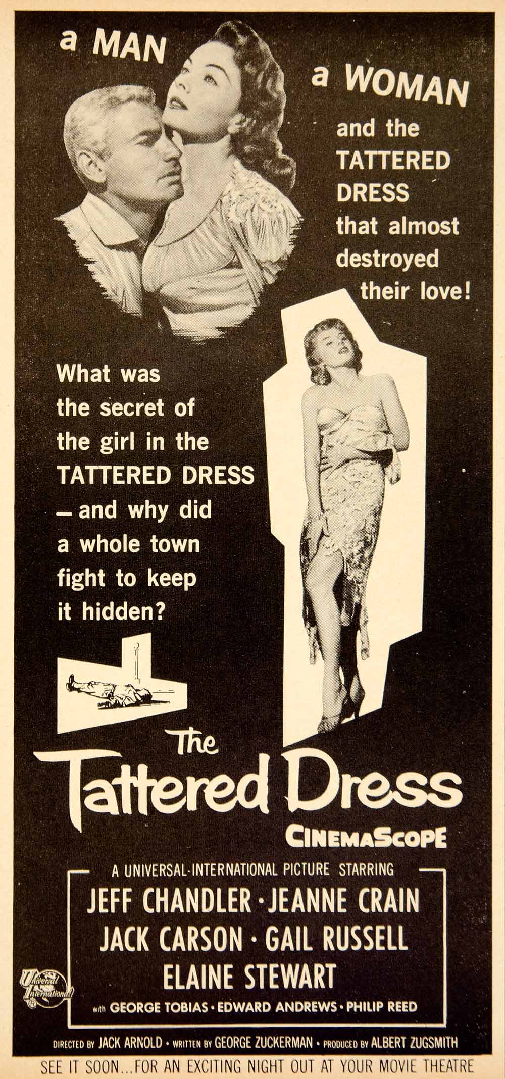 1957 Ad Movie Tattered Dress Film Noir Jack Arnold Jeff Chandler Jeann – Period Paper Historic Art LLC 1957 Ad Movie Tattered Dress Film Noir Jack Arnold Jeff Chandler Jeann – Period Paper Historic Art LLC