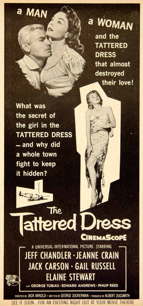 the tattered dress 1957 Ad Movie Tattered Dress Film Noir Jack Arnold Jeff Chandler Jeann –  Period Paper Historic Art LLC