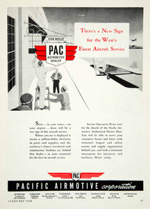 1946 Ad Pacific Airmotive PAC Airplane Aircraft Aviation WWII Hangar YSW3