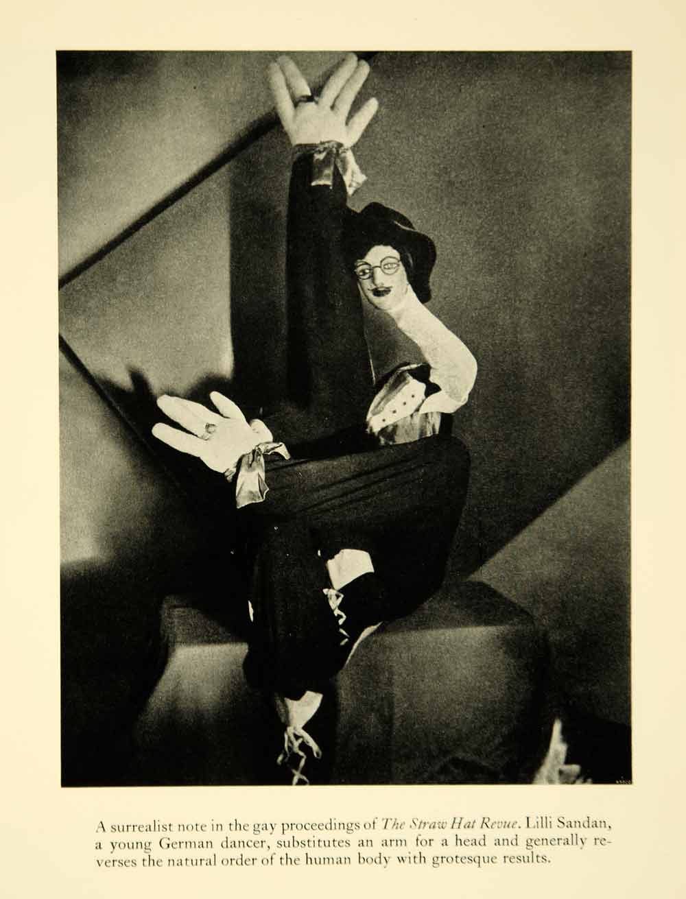 1939 Print Lillie Sandan German Dancer Straw Hat Review Broadway Theatre YTA1
