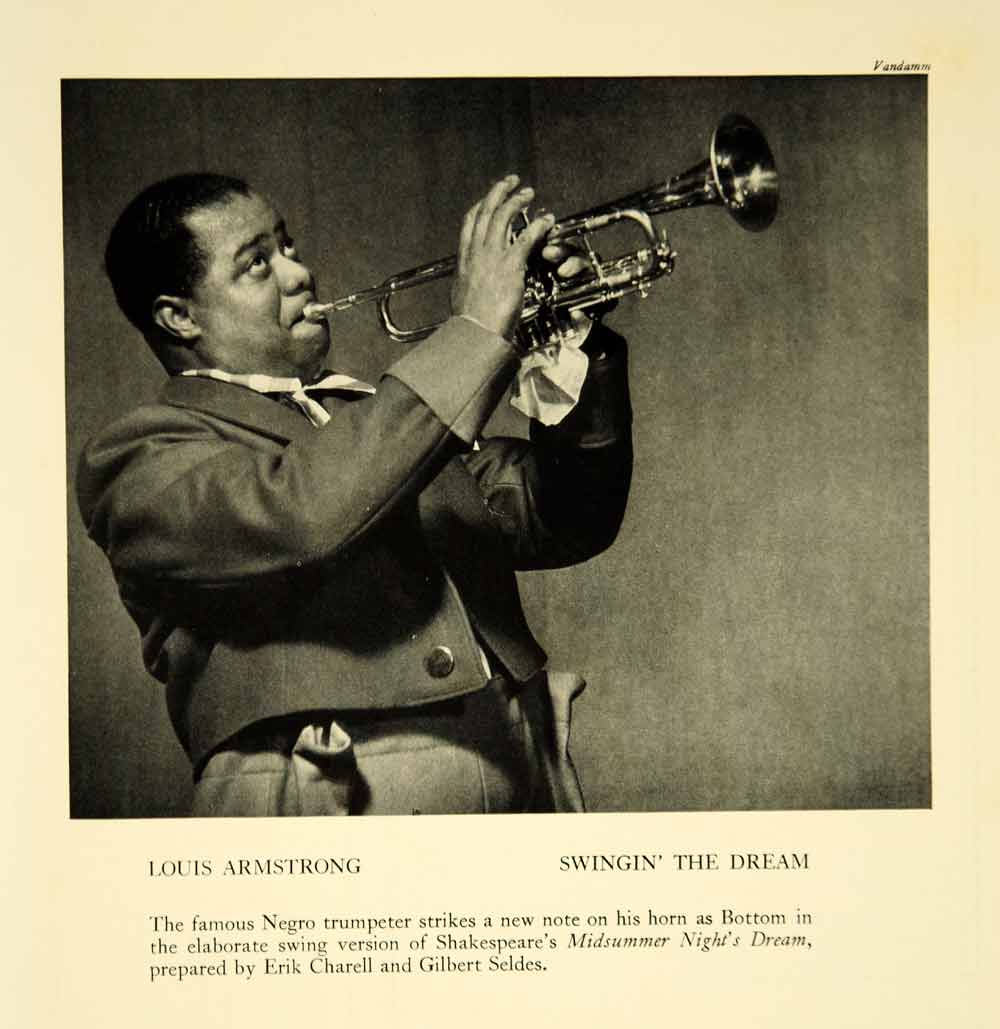 1940 Print Louis Armstrong Trumpet Swingin' The Dream Broadway Musical Jazz YTA2