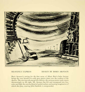 1940 Print Boris Aronson Art Set Design Heavenly Express Albert Bein Stage YTA2