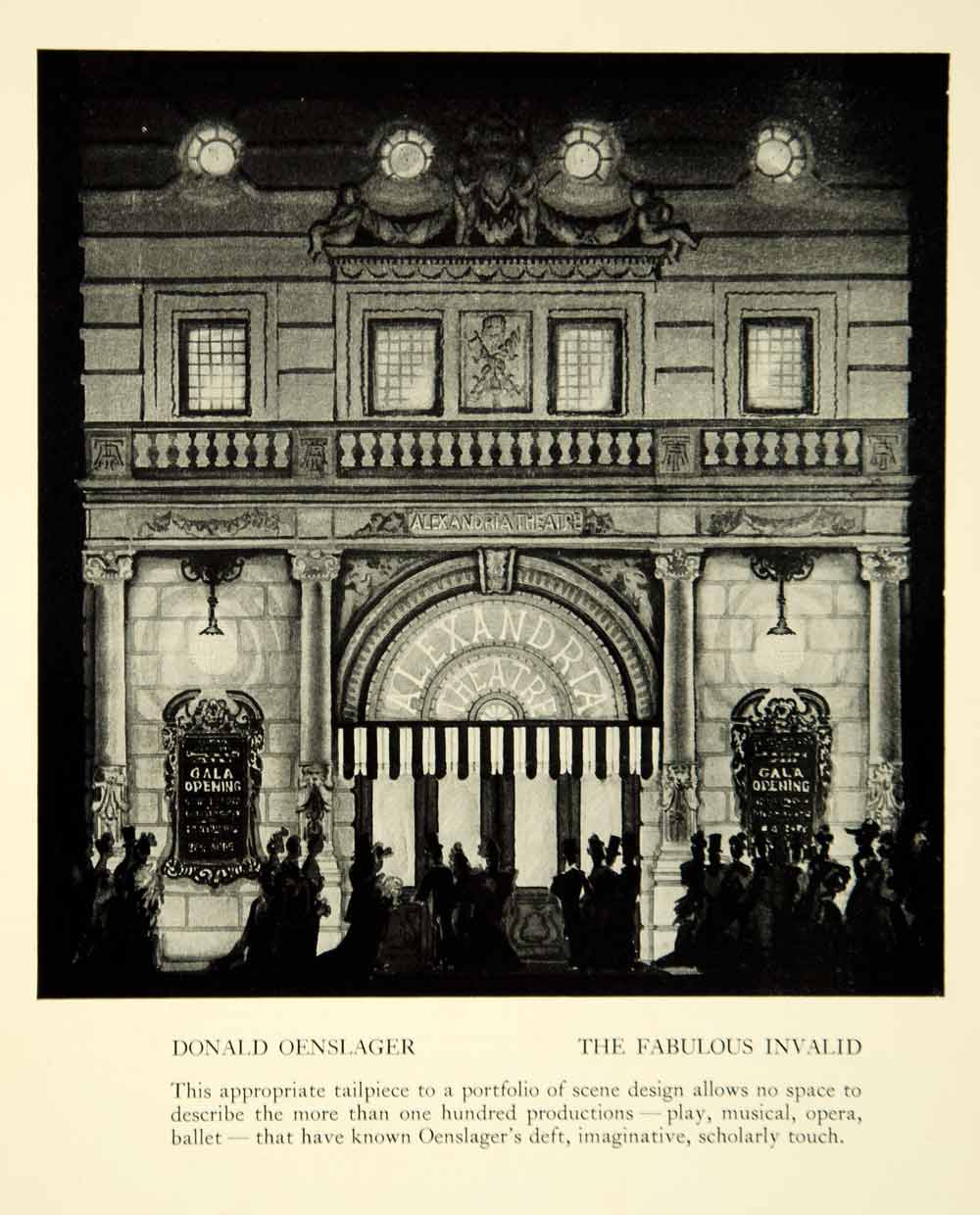 1941 Print The Fabulous Invalid Alexandria Theatre Donald Oenslager Set YTA2