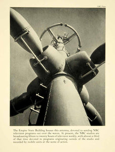 1942 Print Empire State Building Antenna NBC Television Broadcasting TV YTA2