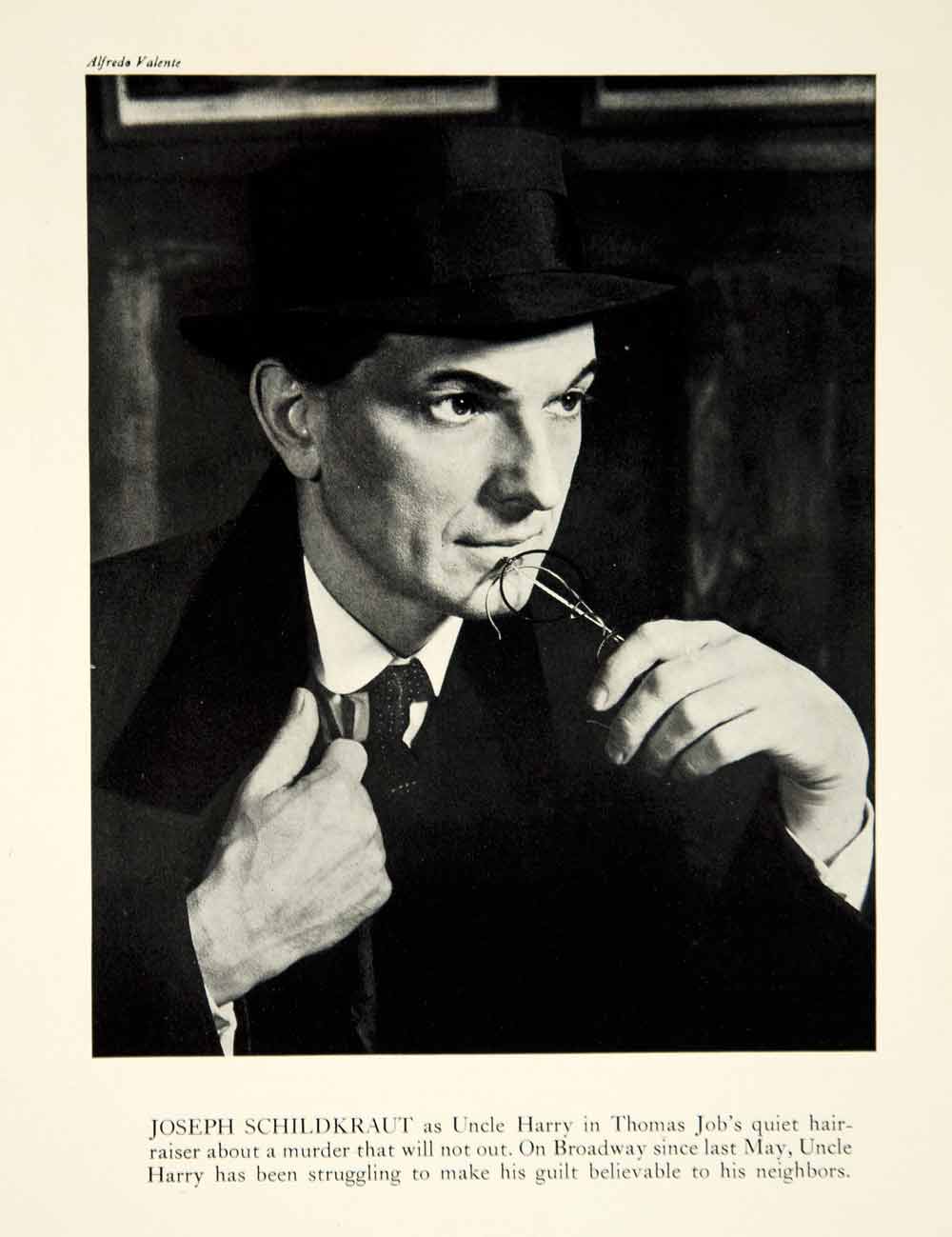 1943 Print Actor Joseph Schildkraut Uncle Harry Broadway Play Thomas Job YTA2