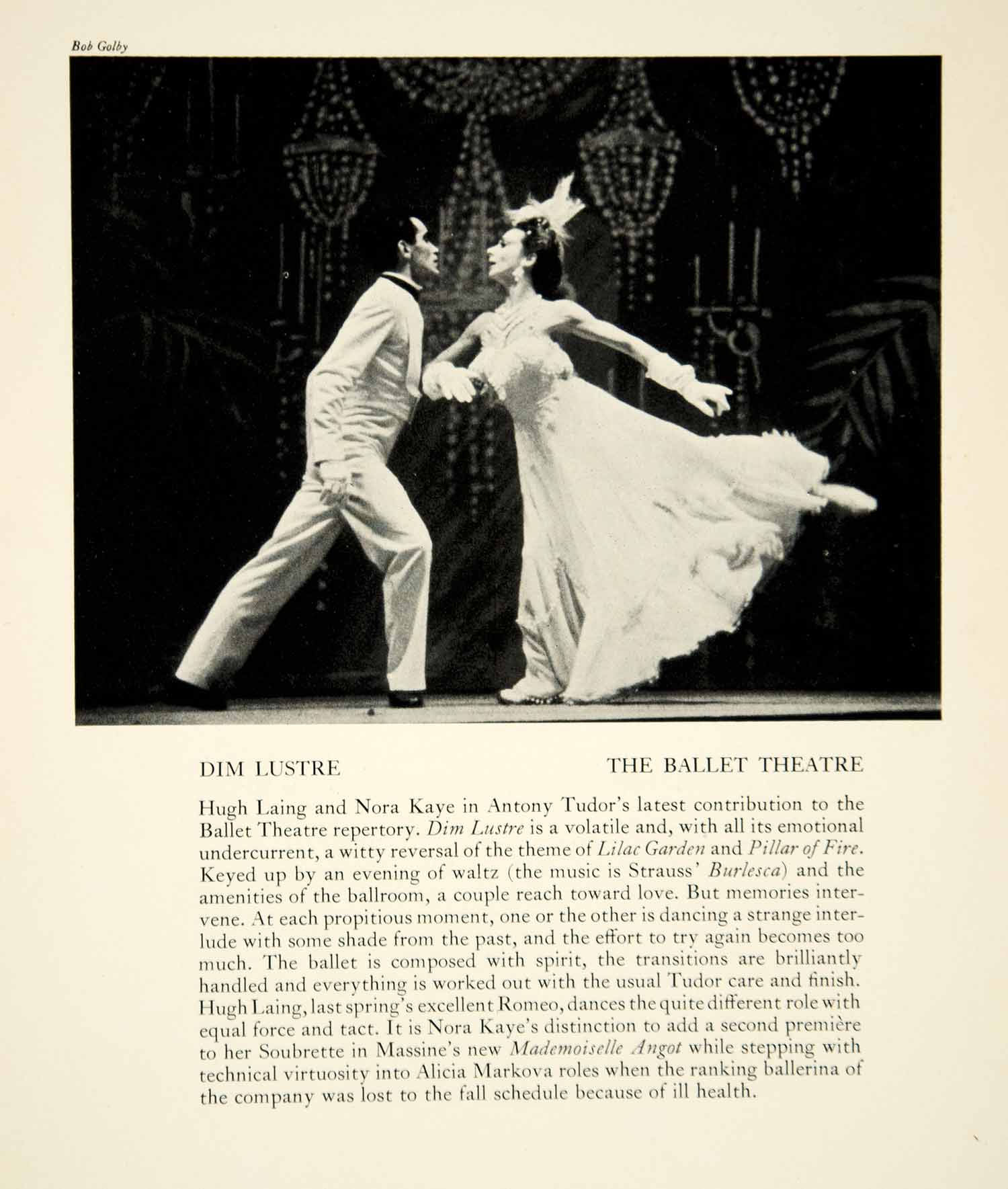 1943 Print Dim Lustre Antony Tudor Ballet Dance Hugh Laing Nora Kaye Stage YTA2