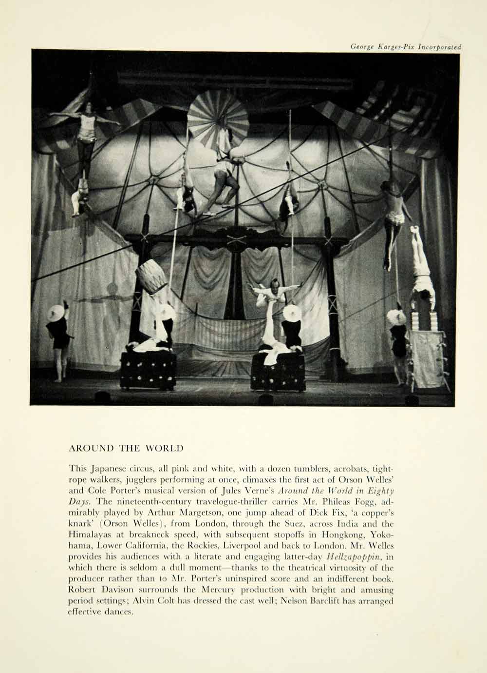 1946 Print Around the World Cole Porter Musical Japanese Acrobat Circus YTA3