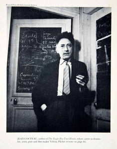1947 Print Jean Cocteau Portrait French Poet Playwright Novelist Writer YTA3