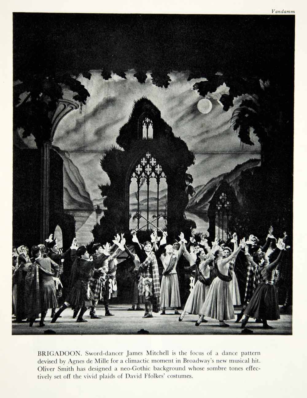 1947 Print Brigadoon Broadway Musical James Mitchell Actor Dance Theater YTA3