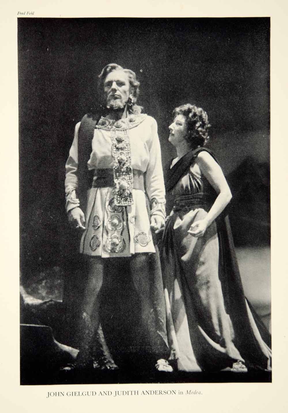 1947 Print John Gielgud Judith Anderson Medea Theater Stage Robinson Jeffer YTA3