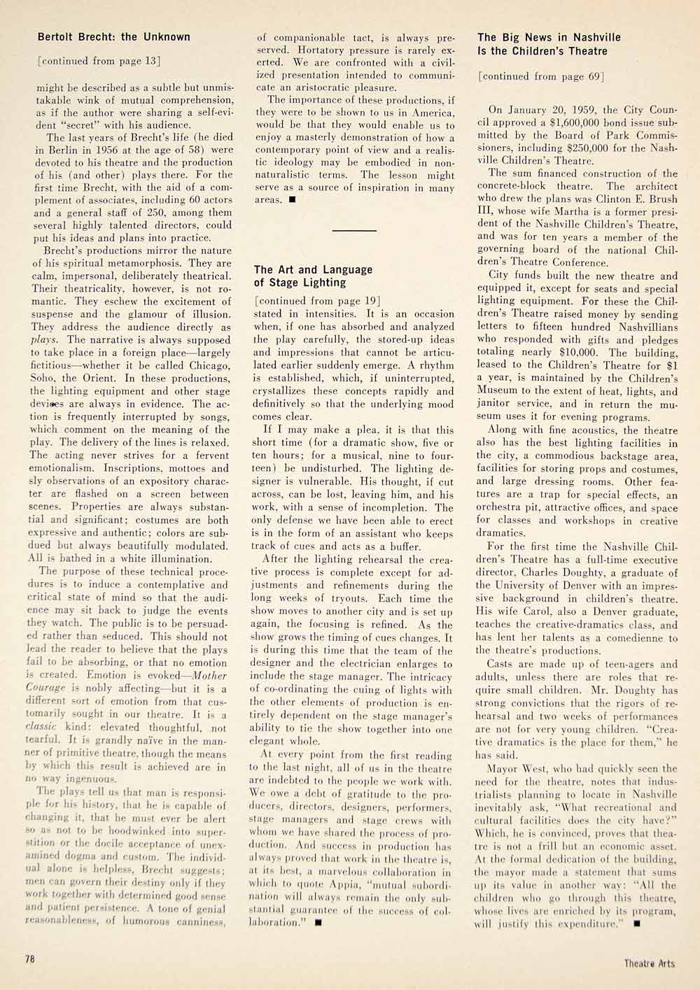 1961 Article Nashville Childrens Theatre History Clara Hieronymus Tennessee YTA4