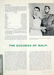 1957 Article Duchess of Malfi Play Review Jacqueline Brookes Jack Landau YTA4