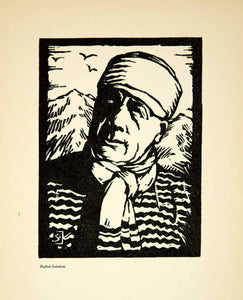 1925 Lithograph Rafael Sabatini Italian Author Writer Portrait Bertrand YTB1