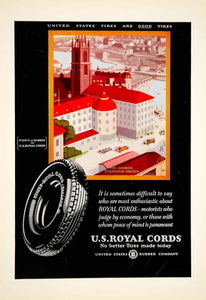 1928 Ad US Royal Cords Rubber Tires Harbor Stockholm Sweden Cityscape Car YTC1