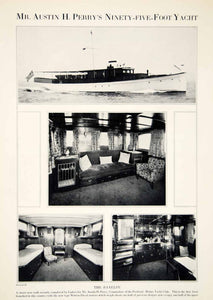 1928 Print Ranelpe Luders Austin Perry Yacht Boat Portland Main Interior YTC1
