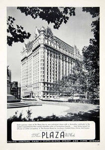 1937 Ad Plaza New York City Central Park Fifth Avenue Rent Apartment Lease YTC2
