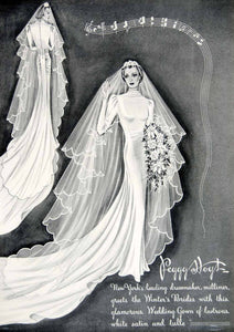 1937 Ad Peggy Hoyt Dressmaker Wedding Gown Seamstress Fashion Bride NYC YTC2