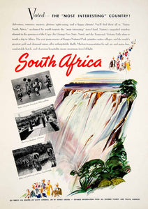 1938 Ad Tourism South Africa Victoria Falls Kruger National Park Travel YTC2