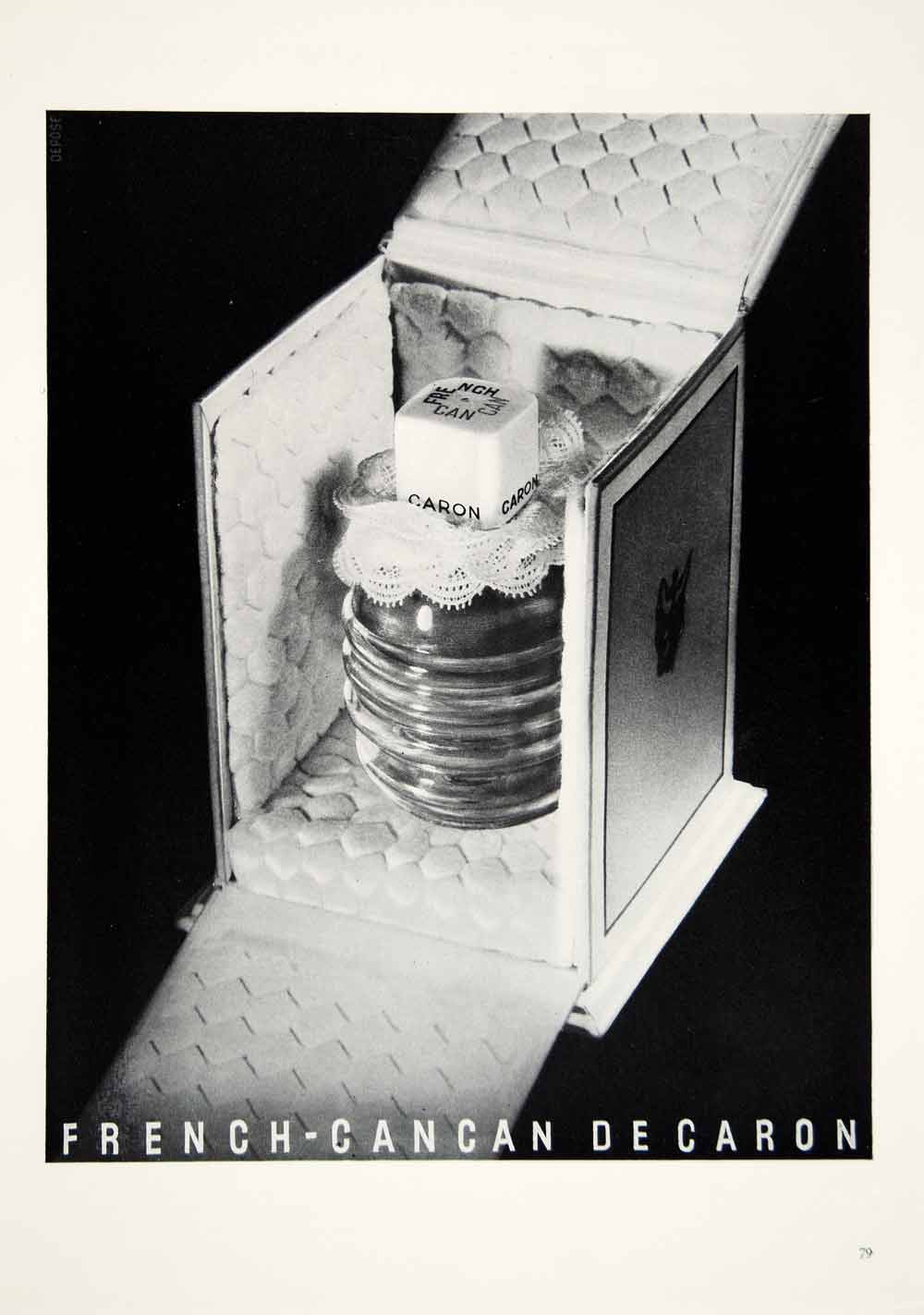 1939 Ad Perfume French Cancan Decaron Parfum Beauty Cologne Bottle Gift Box YTC2