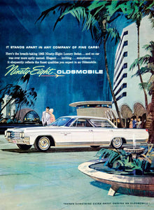 1963 Ad Vintage Ninety-Eight Oldsmobile White Luxury Sedan Automobile GM YTC3