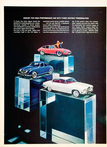 1963 Ad Vintage Jaguar Sport Cars Red XK-E Blue 3.8 Sedan White Mark X Auto YTC3