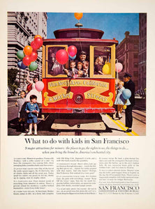 1963 Ad San Francisco Cable Car Van Ness Ave California Market Street Kids YTC3