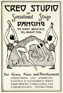 1926 Ad Creo Studio Sensational Stage Dancing Acrobatic Dance Performers YTD1