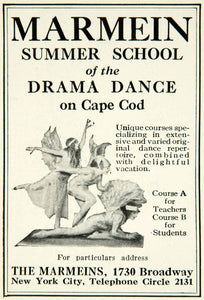 1926 Ad Marmein Summer School Drama Dance Cape Cod Performance Theater YTD1