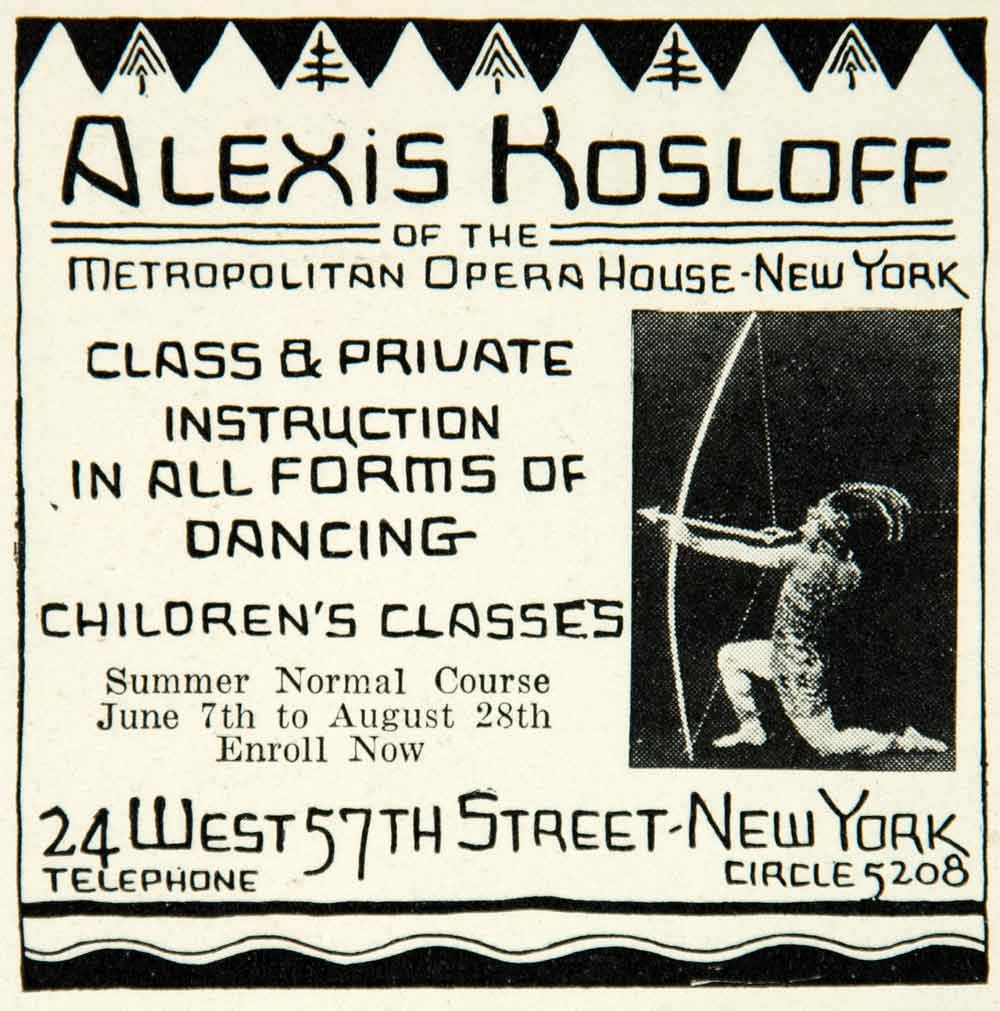 1926 Ad Class Dance Children Instructor Alexis Kosloff Metropolitan Opera YTD1