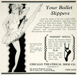 1927 Ad Chicago Theatrical Shoe Ballet Slipper Dancer Costume Tutu YTD1