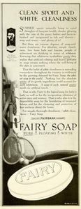 1922 Ad Fairy Soap Bar Cleansing Tennis Rackets Sports Vintage Twenties YTD2