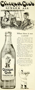 1922 Ad Clicquot Club Ginger Ale Date Drink Eskimo Glass Soda Fizzy Pop YTD2