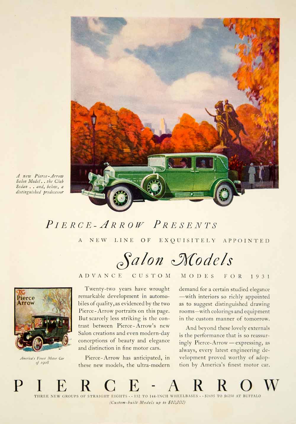1930 Ad 1931 Pierce-Arrow Salon Model 41 Car Automobile Pre-Antique Era Art YTF1