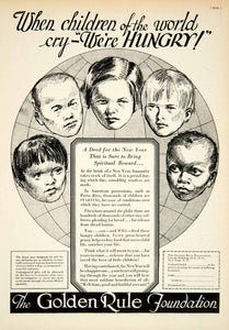 1931 Ad Golden Rule Foundation Charity Non-Profit Children World Hunger YTF1