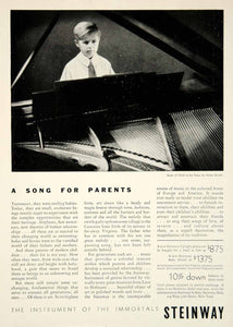 1931 Ad Steinway & Sons Piano Musical Instrument Children 109 W 57th St NYC YTF1