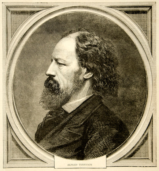 1869 Wood Engraving Lord Alfred Tennyson Poet Laureate Great Britain YTG1