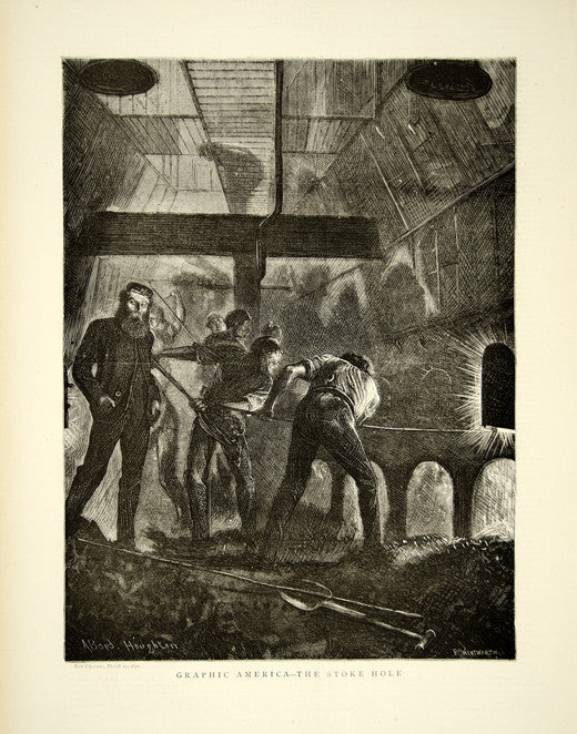 1870 Wood Engraving Arthur Boyd Houghton Art Stoke Hole English