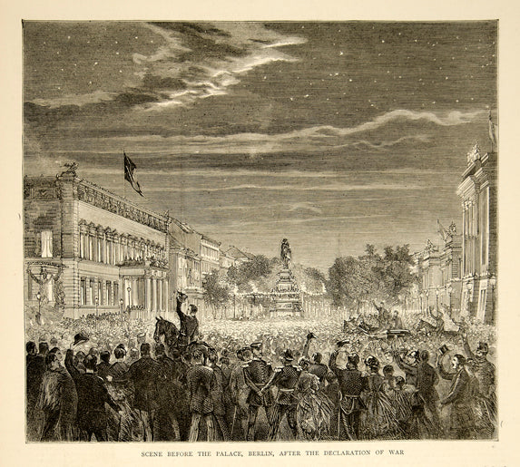 1870 Wood Engraving Franco-Prussian War Stadtschloss Berlin Germany YTG1