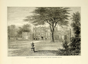 1870 Wood Engraving Art Camden Place Estate Chislehurst London England YTG1