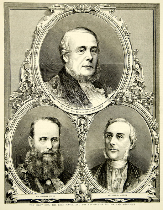 1870 Wood Engraving Portrait Lord Mayor Thomas Dakin Thomas Scambler Owden YTG1