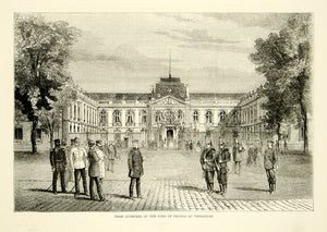 1870 Wood Engraving Franco-Prussian War Headquarters King Prussia YTG1