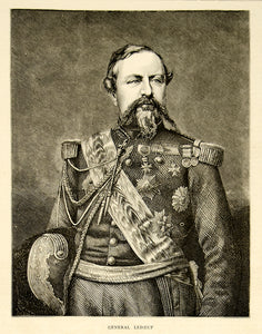 1870 Wood Engraving General LeBoeuf Portrait Franco-Prussian War Uniform YTG1