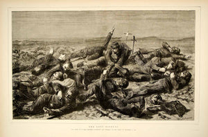 1871 Wood Engraving Franco-Prussian War Last Bivouac Battle Champigny YTG2