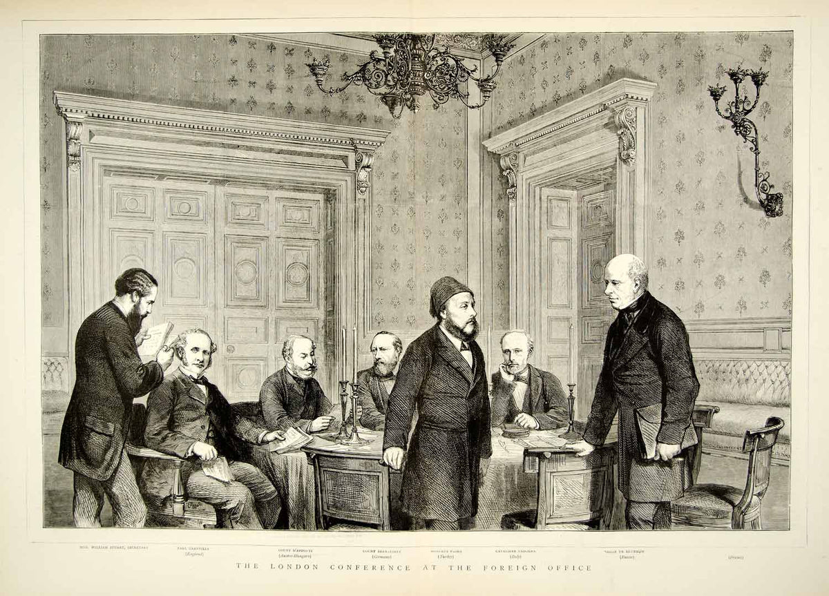1888 Conference 1871 Wood Engraving 1867 London England Conference Foreign Office Will ...