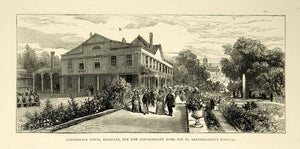 1872 Wood Engraving Lauderdale House Waterlow Park Highgate London England YTG3