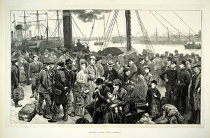 1872 Wood Engraving Art Prince Edward Liverpool England Victorian Sailing YTG3
