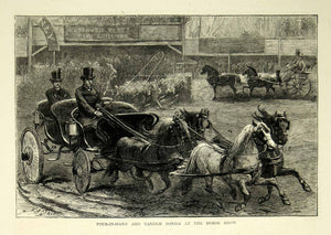 1872 Wood Engraving FJ Swill Art Horse Show Royal Agricultural Hall London YTG4